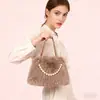Bolsa Fofa de Nicho Super Popular para Mulheres Outono e Inverno 2025 Nova Tendência Venda Quente Bolsa Transversal Bolsa de Mão Bolsa de Balde Peluda