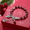 Pulseira de Areia Dourada Púrpura Cinnabar Imitação do Ano do Cavalo, Pulseira de Elefante Auspicioso Prata do Tibete Tendência Nacional, Joia Saquinho da Sorte com Contas Vermelhas, Fornecimento Ao Vivo