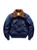 Chaqueta Bomber Ruda de Otoño e Invierno con Cuello de Piel Desmontable, Chaqueta de Vuelo de la Fuerza Aérea, Chaqueta Acolchada de Algodón, Estilo Rudo
