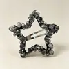 Pinza para el Cabello de Cristales Brillantes para Mujer Estrella Pinza para Flequillo Lateral Estrella de Cinco Puntas Pasador Hecho a Mano Pinza de Presión Accesorios para el Cabello Pasador