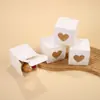 Caja de Empaque para Cupcakes, Caja Blanca de Cartón para Muffins, Caja para Pasteles, Stock Listo Transfronterizo, Caja Blanca con Forma de Corazón para Dulces de Boda