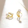 Brincos de Prata S925 de Alta Qualidade com Duas Camadas, Brincos de Pérola Femininos, Design Exclusivo, Brincos Personalizados Populares para Emagrecer