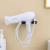 Secador de cabelo, rack, vaso sanitário não perfurado, suporte para secador de cabelo montado na parede, rack de armazenamento RAM para banheiro