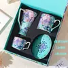 Taza de Porcelana Digijuan Estilo Marroquí Taza de Café Taza de Agua Cerámica Taza de Pareja Set en Caja de Regalo