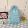 Mochila fofa de cor fufu leite em pó macia, baixa saturação, rosa, refrescante, rejuvenescedora, doce, para viagem, mochila pequena