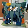 Funda de Almohada Impresionista Artística Cojín Lumbar con Estampado Abstracto de Picasso, Cojín Decorativo para Sofá Estilo Europeo