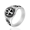 Joyería al por mayor de comercio exterior Anillo de cruz de personalidad retro europeo y americano Anillo de acero de titanio para hombre HFJ1009