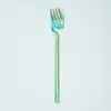 Juego de Cubiertos de Acero Inoxidable 304 Japonés Cuchara Creativa para Colgar en Taza Cuchara Cuchillo, Tenedor y Cuchara para Comida Occidental Chapados en Oro Cuchara para Café y Postre