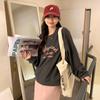 Una generación de estilo Harajuku americano suéter de manga larga con forro polar para mujer otoño suelto Joker nicho chaqueta simple abrigo