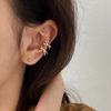 Versión coreana de los nuevos pendientes con clip de oreja de circonita microincrustada, exquisitos pendientes con clip de oreja sin orificio para la oreja, súper hada apilada con hebilla de oreja de joyería personalizada