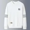 Camiseta de Manga Comprida Masculina Outono e Inverno Ins Marca Tendência Solta Espessada Casual Camada Base Estudantes Jovens Estampada Gola Redonda Moletom