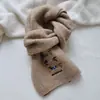 Cachecol de Lã Mesclada Tricotado com Bordado de Dachshund Fofo Estilo Japonês Versátil Aquecedor de Pescoço para Mulheres Outono e Inverno Calor para Estudantes