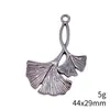44x29mm 5g Cor Prata Antiga Venda Quente Transfronteiriça Acessórios Retrô Pingente de Folha de Ginkgo
