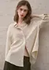 Camisa de Linho Respirável para Mulheres, Verão Solta, Fresca e Respirável Camisa de Linho Tencel com Proteção Solar, Camisa de Fibra de Liocel