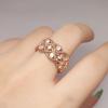 Anel de zircão de estrelas de tecelagem de sonhos Guofeng transfronteiriço feminino personalizado banhado a ouro malha entrelaçada corda boca viva anel feminino presente para cabelo