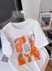 Camiseta Blanca Popular de Algodón Puro de Manga Corta Suelta para Mujer, Chic Ins Trendy Casual y Versátil Parte de Abajo Faltante