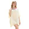 Roupas Femininas: Vestido Doce e Fresco com Mangas Voadoras em Forma de Bolinha, Feito de Material de Bambu, com Bolinhas Coloridas Pequenas, Proteção UV, Estilo Fino