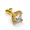 Pendientes Cuadrados de Zirconia y Acero de Titanio para Hombre de Moda Estilo Japonés y Coreano Nicho Gama Alta Retro Yuppi Pendientes Guapos para Hombre