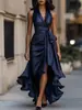 Estación Independiente 2025 Aliexpress Amazon Popular de Venta Caliente Elegante Irregular Vestido de Mujer con Volantes