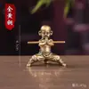 Latão Maciço Estilo Zen Pequeno Monge Animal de Estimação de Chá para Casa Decoração de Entrada Artesanato de Mesa Ornamentos de Cobre