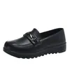 Mocasines Transfronterizos Zapatos de Trabajo para Madres Zapatos Casuales de Cuero para Damas de Cocina Piel de Microfibra Suela Suave Superficie Suave Antideslizantes Zapatos de Caña Baja