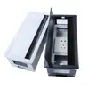Agujero roscado amortiguador aleación de aluminio caja de cables cepillo de alambre caja de cables con enchufe caja de cables para escritorio de computadora caja de enhebrado multifuncional