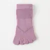 Calcetines de Cinco Dedos para Mujer, Transpirables y Absorbentes del Sudor, Calcetines Cortos Finos de Verano, Calcetines de Dedos Separados, Color Sólido, Algodón Puro, Simples y Versátiles, Sin Olor