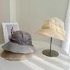 Sombrero de Pescador de Lino Imitación de Seda de Morera de Lujo Ligero para Mujer Verano Sombrero de Copa de Seda Ligera con Lazo Sombrero de Paja con Visera para el Sol