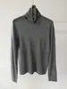 [Ligero, de punto fino] Suéter de cuello alto sin costuras, todo en uno, 48 puntos, 100% lana para mujer, color liso, tejido ligero para otoño