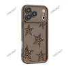 Capa Criativa de Leopardo com Estrela para Celular Apple 14Pm Capa Protetora de Silicone para Celular 16Plus Fosca Anti-Queda Capa Macia