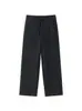 Pantalones Casuales de Acetato Tencel Lana para Mujer 2025 Otoño e Invierno Nuevo Estilo Forro Polar Rectos Sueltos Caída Efecto Adelgazante Pierna Ancha