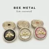 Botones de Metal de Alta Gama con Forma de Abeja Dorada y Pedrería, Doble Botón, Abrigo de Cachemira, Gabardina, Botones Decorativos de Lujo