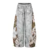 Pantalones de chándal anchos para hombre, comercio transfronterizo, angustiados, estampado de leopardo, estilo americano, patchwork, estilo yermo, BLA vintage, CKLIS con cuentas, curvos para mujer