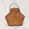 Cesta de Almacenamiento de Bambú Hecha a Mano, Cesta de Bambú Estilo Vintage para Exhibición en el Comedor, Cesta de Exhibición Estilo Rústico para Uso Doméstico