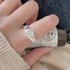 Fan Zhiqiao Joyería Coreana Plata de Ley 925 Anillo Ovalado de Cristal Anillo Personalizado Xiaohongshu Ins Anillo