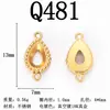Aço Inoxidável Banhado a Ouro 18K Moda de Luxo Pingente Oval em Formato de Coração Gota D'água Acessórios para Joias de Aço Titânio para Pulseira Colar DIY