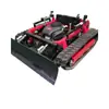 Cortador de Grama de Controle Remoto Estilo Tanque Guerreiro Negro, Modelo a Gasolina 80cm, Máquina Agrícola de Ervas Daninhas Todo-o-Terreno Tipo Esteira