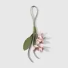 Estilo Miu dulce, casual, exquisito, multicolor, cuero, flores artificiales, llavero DIY, colgante para bolso con flores de osmanthus doradas