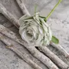 Flor Artificial Rosa Única Edgar Planta Verde Atacado Decoração de Casamento Artesanato Flor Artificial Estilo Ins