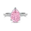 Anel de Prata Esterlina S925 com Diamante de Alto Carbono para Mulheres, Zircônia com Corte Flor de Gelo 8*12 em Forma de Pera Gota Anel Transfronteiriço