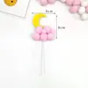 Decoración de Pastel de Cumpleaños Nube Estéreo Enchufe Bola Redonda Bola de Pelo Fiesta de Bebé Mesa de Postres Horneados Frescos Diseño
