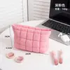 Bolsa de Maquiagem Portátil Acolchoada Mais Vendida Internacionalmente Bolsa de Armazenamento Plissada Fashionável Cor Sólida Padrão Diamante Estilo Coreano Casual para Mulheres