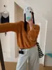 Suéter Pulóver de Punto con Cuello Redondo y Puntos, Nuevo Color Otoño/Invierno 2026, Diseño con Sentido de la Moda Coreana, Holgado, Estilo Dulce, Top de Punto para Mujer