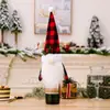 Decoraciones navideñas nuevas transfronterizas Cubierta de botella de vino vieja del bosque Cubierta de vino de enano sin rostro de dibujos animados Cubierta de vino para mesa de comedor