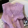 Colete Tricot Gola V Estilo Old Money 2026 Primavera, Outono, Inverno Colete de Tricô de Alto Padrão Top Macio e Aconchegante para Camadas Suéter Sem Mangas