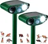 Repelente Multifuncional para Exteriores Alimentado por Energía Solar, Repelente Ultrasónico de Frecuencia Variable para Ratas, Repelente de Pájaros con Flash, Repelente de Serpientes, Repelente de Gatos y Perros