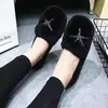 Zapatos peludos versátiles y modernos para mujer, Ropa exterior de invierno, Zapatos tipo gorro, Zapatos perezosos estilo celebridad de internet, Zapatos de algodón cálido de terciopelo grueso para mujeres embarazadas
