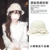 Chapéu Grande com Laço Estilo Francês Inspirado no Britânico, Elegância Aristocrática Vintage, Elegante Chapéu de Pescador, Versátil, Chapéu Bucket Emagrecedor