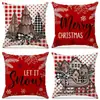 Comercio Exterior Transfronterizo Más Vendidos Fundas de Almohada Navideñas Personalizadas para Sofá de Sala de Estar, Cojines Decorativos Festivos para Dormitorio, Almohadas y Fundas de Almohada
