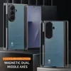 Funda adecuada para Samsung Z Trifold con Textura de Cuero y Eje Central Magnético, Cubierta Protectora Galaxy Zfold7